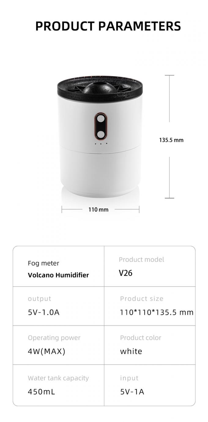 Venta caliente Humidificador de volcán JellyFish Mini portátil Volcán de forma de pulverización Ultrasonido Humidificador Humidificador de medusas 10