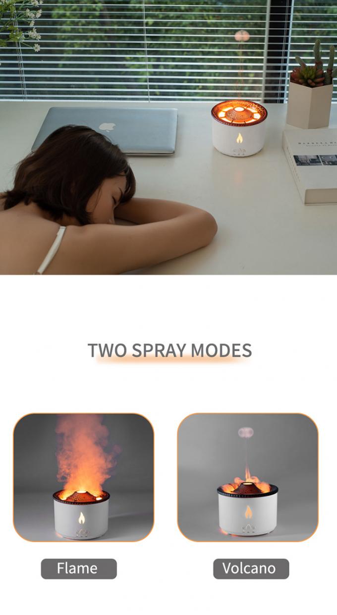 1 Muestra Ok Volcano Flame Humidifier Led Color Flame Effect Diffuser de aceite de aroma ultrasónico para hoteles 7