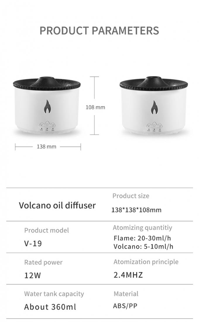 1 Muestra Ok Volcano Flame Humidifier Led Color Flame Effect Diffuser de aceite de aroma ultrasónico para hoteles 10
