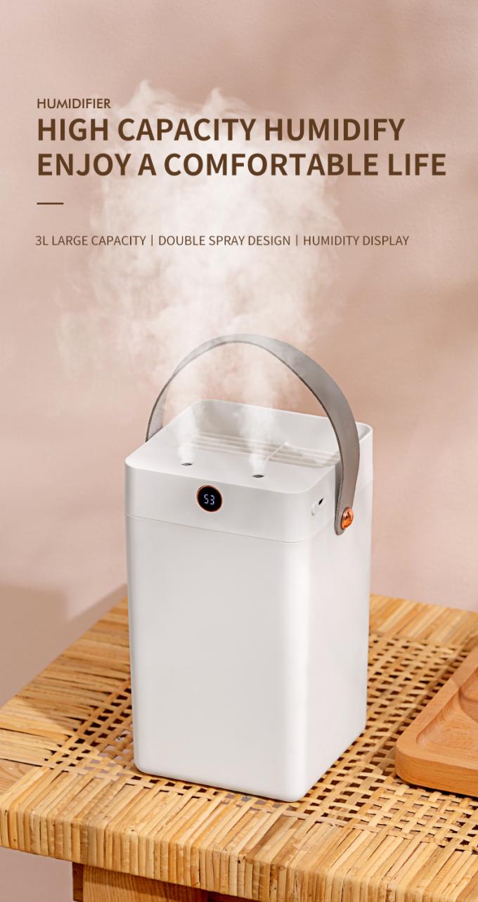 HOMEFISH Desktop 3L Humidificadores de aire portátiles de pulverización doble por ultrasonido para oficina 2