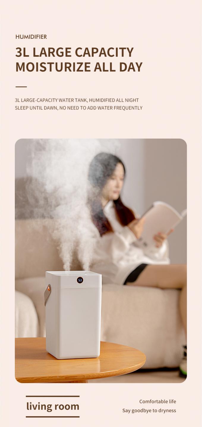 HOMEFISH Desktop 3L Humidificadores de aire portátiles de pulverización doble por ultrasonido para oficina 3