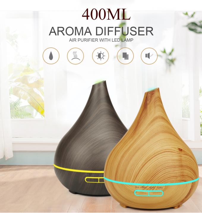400 ml de capacidad Mini difusor de aceite de aroma máquina de aromaterapia de madera silenciosa de control remoto difusor de aroma con luz LED 0