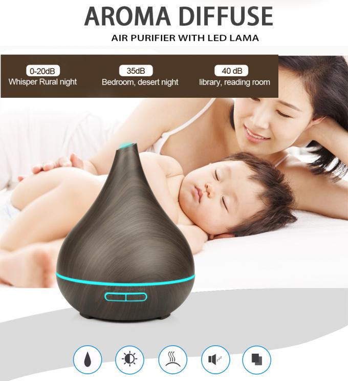 400 ml de capacidad Mini difusor de aceite de aroma máquina de aromaterapia de madera silenciosa de control remoto difusor de aroma con luz LED 4