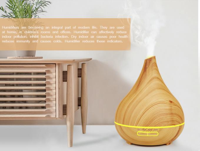 400 ml de capacidad Mini difusor de aceite de aroma máquina de aromaterapia de madera silenciosa de control remoto difusor de aroma con luz LED 6