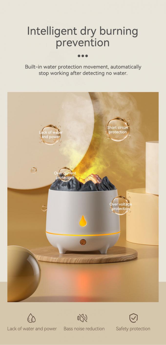Nueva llegada Humidificador de aromaterapia volcánico de 400 ml Mini Humidificador de aire portátil de dos modos Humidificador de aromaterapia inteligente 4