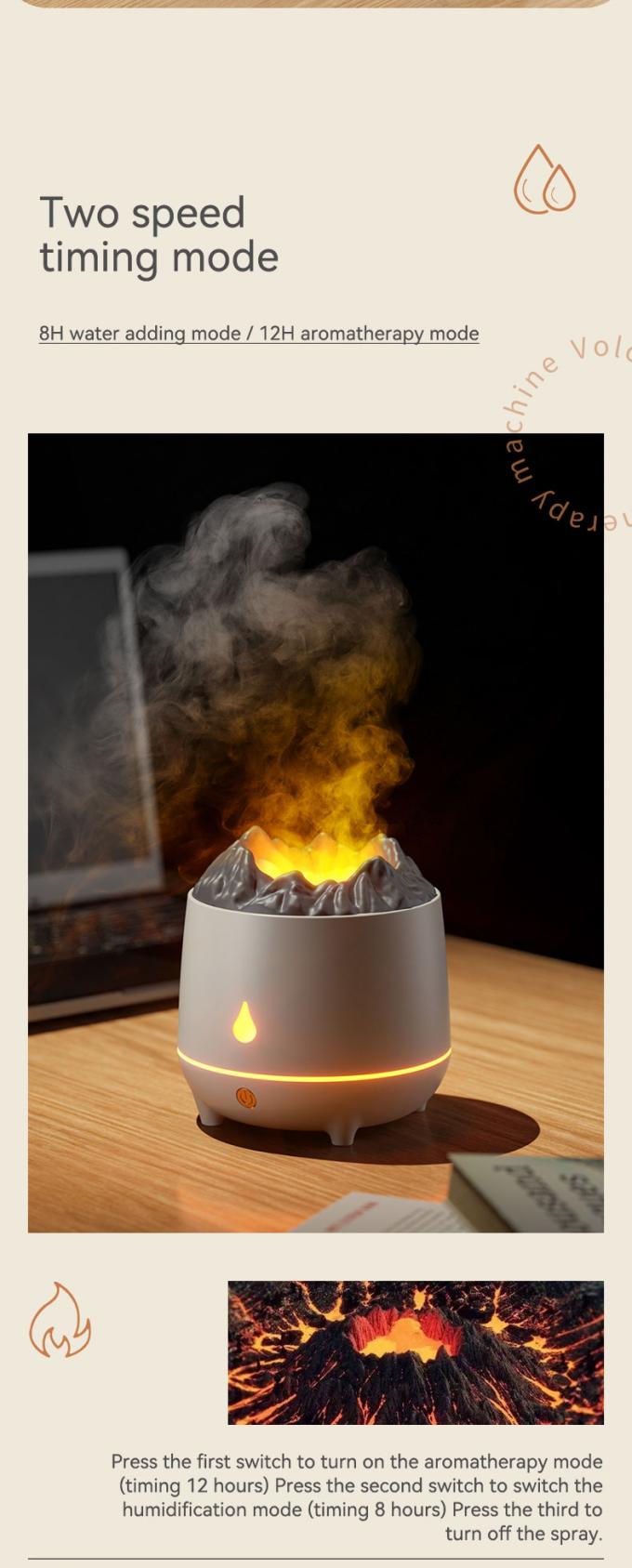 Nueva llegada Humidificador de aromaterapia volcánico de 400 ml Mini Humidificador de aire portátil de dos modos Humidificador de aromaterapia inteligente 7