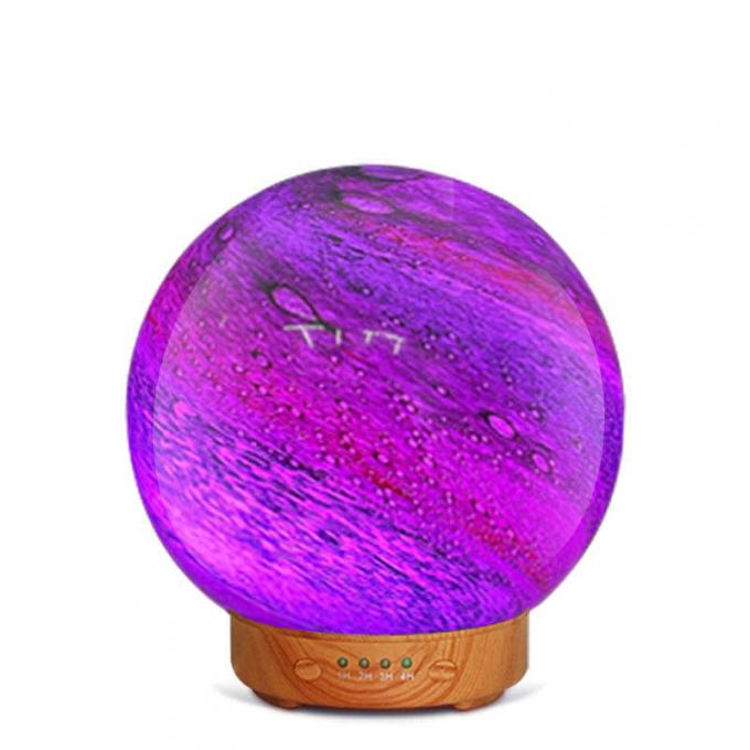 Planeta 3D Diseño hermoso Siete colores luz difusor de aroma Decoración de bolas de vidrio Diffusor de aceite esencial para escritorio en casa 9