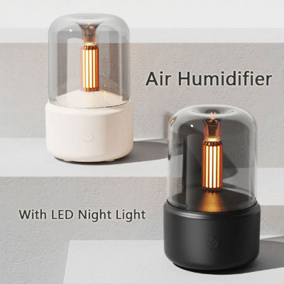 Buen precio H2o Spray Mist Maker Fogger Aroma Diffuser Aceite esencial Humidificador de aire de automóvil Mini Atmosfera Simulación Humidificador de luz de vela en línea