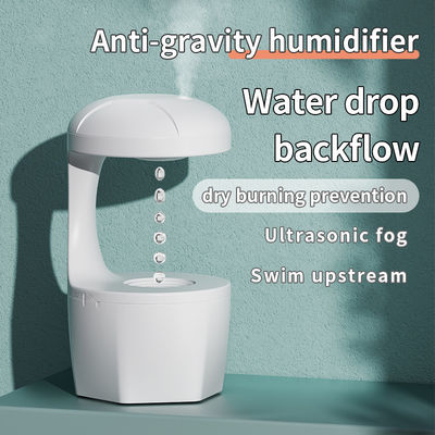 HOMEFISH Humidificador de niebla fría anti-gravedad Máquina de humidificación de flujo trasero de habitación pequeña Blanco Capacidad de 800 ml