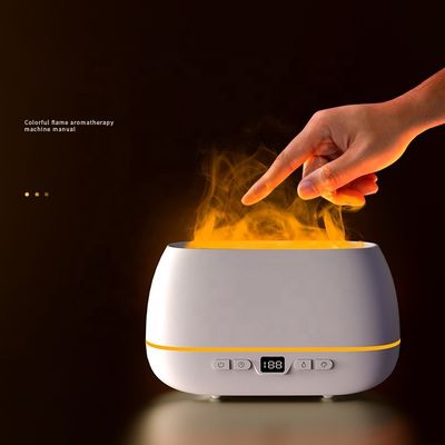 Buen precio 2023 Nuevo diseño de difusor de llama ultrasónico 200ml RGB Light Flame Humidifier con mando a distancia Diffuser de aroma para el hogar en línea