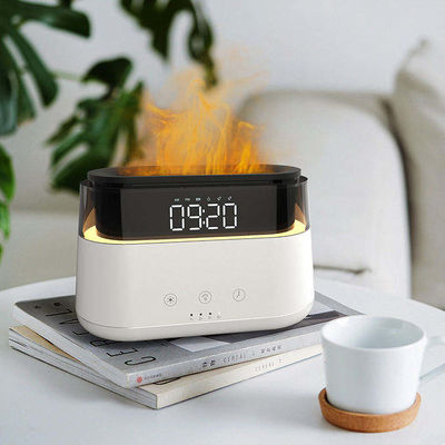 Buen precio Humidificador de llamas de reloj LED Humidificador de llamas multifuncional para el hogar, la oficina, el spa, el yoga, el aceite esencial, el difusor de aroma en línea