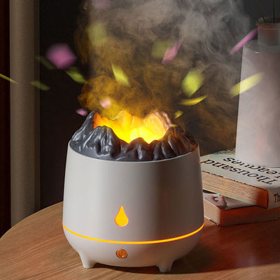 Buen precio Nuevo Mini Humidificador de Aire de Llama de 400 ml Diffusor de Aceite Ultrasónico Luce Caliente Simulado Volcán Flame Aroma Diffuser Humidificador en línea